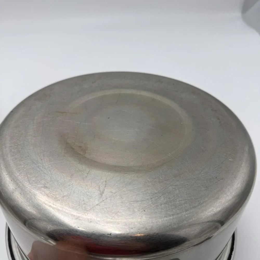 Vtg Lustre Craft Stainless Steel Stock Pot 6 Qt 18-8 3 PLY Dutch Oven W/ Lid